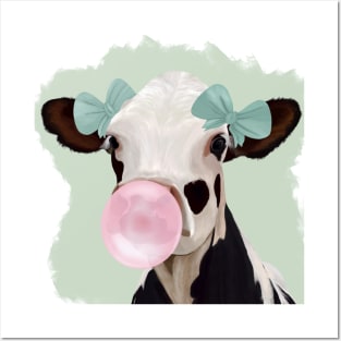 Bubblegum Girly Cow Posters and Art